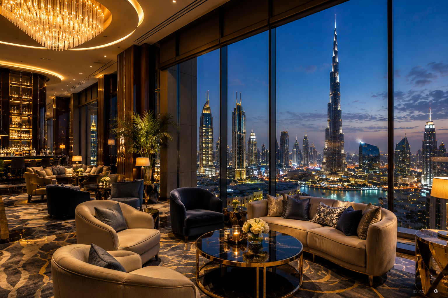 Luxury Dubai hotel lobby